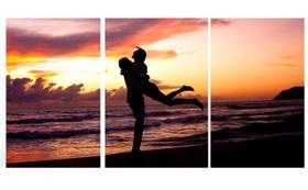 Quadro Casal Romantico namorados 70x150 trio Atelier Valverde