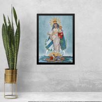 Quadro Católico Nossa Senhora Dos Navegantes 45x34cm - com vidro