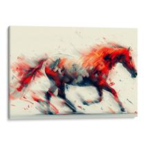 Quadro Cavalo em Fuga Entre Cores Vibrantes