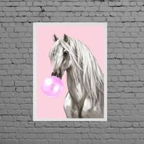 Quadro Cavalo Horse Bubble Gum 33X24Cm Moldura Preta