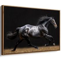Quadro Cavalo Preto Majestoso em Noite de Tempestade