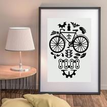 Quadro Caveira Bicicleta - 60x48cm Quadro Caveira Bicicleta - 60x48cm