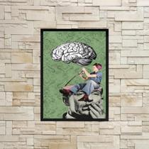 Quadro Cérebro Em Manutenção 33X24Cm Com Vidro Preta