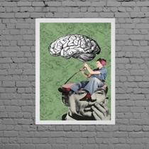 Quadro Cérebro Em Manutenção 33x24cm - com vidro