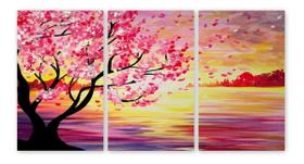 Quadro Cerejeira Pôr Do Sol Arvore Rosa Mar Flores Canvas Quadro Cerejeira Pôr Do Sol Arvore Rosa Mar Flores Canvas