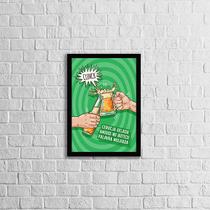 Quadro Cerveja Gelada e Amigos No Boteco 24x18cm - com vidro Quadro Cerveja Gelada e Amigos No Boteco 24x18cm - com vidro