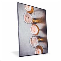 Quadro Cervejas nas taças Vinil Com Vidro