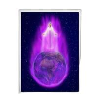 Quadro Chama Violeta Saint Germain 33X24Cm Vidro Branca