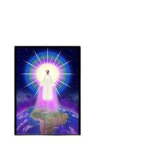 Quadro Chama Violeta Saint Germain Mundo 33X24Cm Vidro Preta