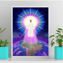 Quadro Chama Violeta Saint Germain Mundo 45x34cm - com vidro Quadro Chama Violeta Saint Germain Mundo 45x34cm - com vidro