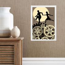 Quadro Charlie Chaplin e Namorada 33x24cm - com vidro Quadro Charlie Chaplin e Namorada 33x24cm - com vidro