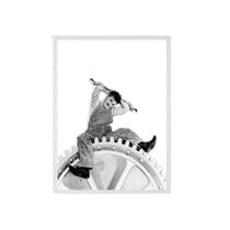 Quadro Charlie Chaplin Tempos Modernos 33X24Cm - Com Vidro Quadro Charlie Chaplin Tempos Modernos 33X24Cm - Com Vidro