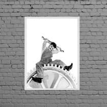 Quadro Charlie Chaplin Tempos Modernos 45X34Cm - Com Vidro Quadro Charlie Chaplin Tempos Modernos 45X34Cm - Com Vidro