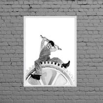 Quadro Charlie Chaplin Tempos Modernos 45x34cm - com vidro Quadro Charlie Chaplin Tempos Modernos 45x34cm - com vidro