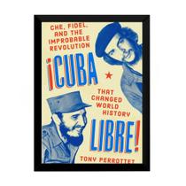 Quadro Che Guevara E Fidel Castro Viva Cuba Cartaz Moldurado