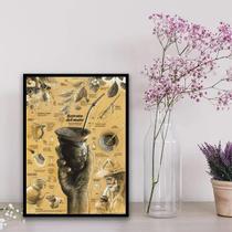 Quadro Chimarrão Retrato Del Mate 24X18Cm - Com Vidro