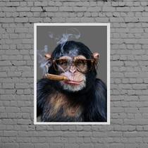 Quadro Chipanzé Hipster 45x34cm
