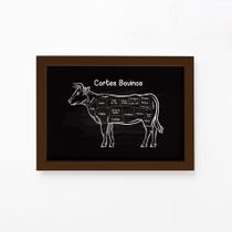 Quadro Churrasco Cortes Brasileiros Bovino Moldura Marrom 22 Quadro Churrasco Cortes Brasileiros Bovino Moldura Marrom 22