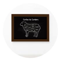 Quadro Churrasco Cortes Brasileiros Cordeiro Moldura Marrom Quadro Churrasco Cortes Brasileiros Cordeiro Moldura Marrom
