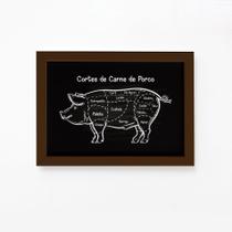 Quadro Churrasco Cortes Brasileiros Suíno Moldura Marrom 22 Quadro Churrasco Cortes Brasileiros Suíno Moldura Marrom 22
