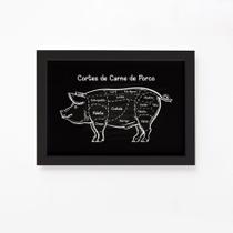 Quadro Churrasco Cortes Brasileiros Suíno Moldura Preta 22x Quadro Churrasco Cortes Brasileiros Suíno Moldura Preta 22x