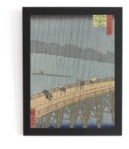 Quadro Chuva Inesperada Na Ponte Em Atake, Utagawa 1857 Quadro Chuva Inesperada Na Ponte Em Atake, Utagawa 1857