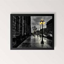 Quadro Cidade Com Poste Iluminado 33x24cm