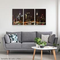 Quadro Cidade Nova York Vista Noturna Manhattan Quadro Cidade Nova York Vista Noturna Manhattan