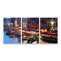 Quadro Cidade Veneza Paisagem Noturna Para Sala