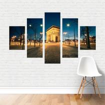 Quadro Cidades Arco do Triunfo Iluminado Paris França Canvas