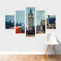 Quadro Cidades Big Ben Palácio Westminster Ônibus Canvas