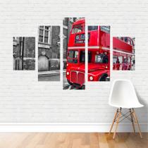 Quadro Cidades London Bus Ônibus Vermelho Inglaterra Canvas