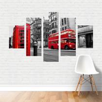 Quadro Cidades London Londres Cabine Telefônica Ônibus Canvas