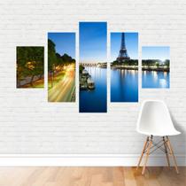 Quadro Cidades Paris França, Rio Sena e Torre Eiffel Canvas