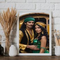 Quadro Cigana Esmeralda e Cigano Wladimir 33x24cm - com vidro