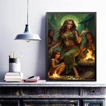 Quadro Cigana Esmeralda - Prosperidade 24x18cm - com vidro