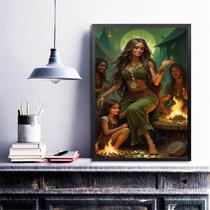 Quadro Cigana Esmeralda - Prosperidade 33X24Cm - Com Vidro