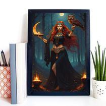 Quadro Cigana Ritual Da Lua - Coruja 45x34cm - com vidro Quadro Cigana Ritual Da Lua - Coruja 45x34cm - com vidro