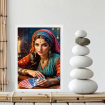 Quadro Cigana Sarita - Baralho 45x34cm Quadro Cigana Sarita - Baralho 45x34cm