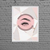 Quadro Cílios E Sombrancelha Geométrico 33x24cm - com vidro