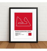 Quadro Circuito Bahrain Gp Bahrein Fórmula 1 Com Vidro Preto Quadro Circuito Bahrain Gp Bahrein Fórmula 1 Com Vidro Preto