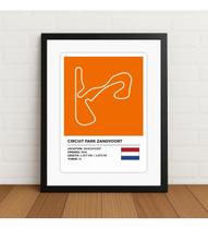 Quadro Circuito Zandvoort Holanda Fórmula 1 Com Vidro Preto Quadro Circuito Zandvoort Holanda Fórmula 1 Com Vidro Preto