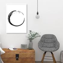 Quadro Circulo Budista Enso 43x30 Caixa Branco Moldura Caixa, Branca