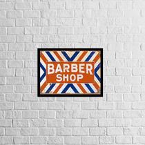Quadro Classic Barber Shop 45X34Cm - Com Vidro Moldura Preta