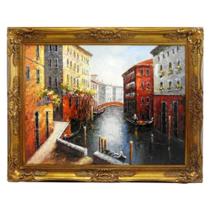 Quadro Clássico Gigante Paris Madeira Entalhes Óleo Sob Tela