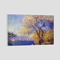 Quadro Claude Monet Antibes Seen From The Salis Gardens Tela Moldura Branca 95X63Cm