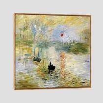 Quadro Claude Monet Nascer Do Sol Tela Moldura Bege 40X40Cm