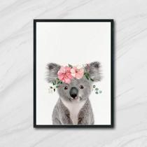 Quadro Coalinha Coroa De Flores 45X34Cm Com Vidro Preta