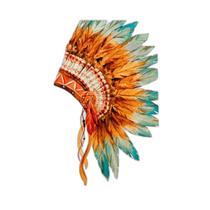 Quadro Cocar Indígena Penas Coloridas Índio Canvas 60X40Cm