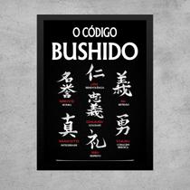 Quadro Código Bushido - 7 Virtudes Samurai 33x24cm - com vidro